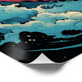 Fantasie Schattigee levendige surfen krokodil golf Perfect Poster (Hoek)