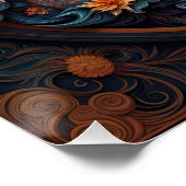 Fantasie Schattigee levendige Yin-Yang dag nacht Perfect Poster (Hoek)