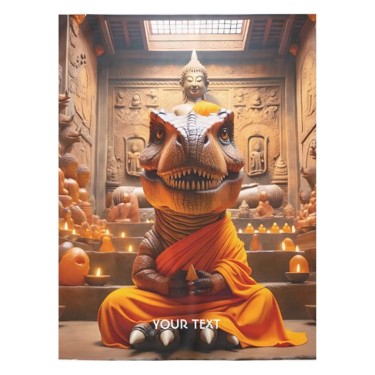 Fantasie Schattigee Monk T-Rex Mediteren Tafelkleed (Voorkant)