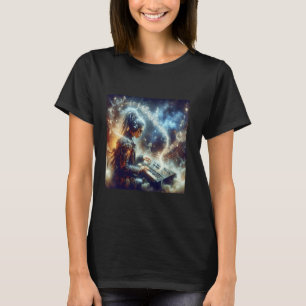 Fantasie Schattigee Muzieknoten Meisje T-shirt