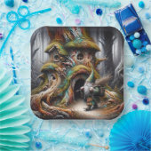 Fantasie Schattigee oude bos reiziger Papieren Bordje (Feest)