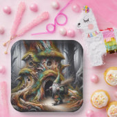 Fantasie Schattigee oude bos reiziger Papieren Bordje (Feest)