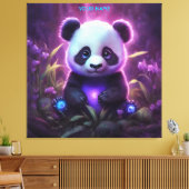 Fantasie Schattigee Paarse Baby Panda Canvas Afdruk (Insitu (Woonkamer))