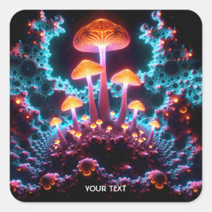 Fantasie Schattigee Paddenstoelen Lights Bos Vierkante Sticker