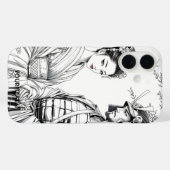 Fantasie Schattigee Samurai Geisha Pencil Case-Mate iPhone Case (Achterkant (horizontaal))