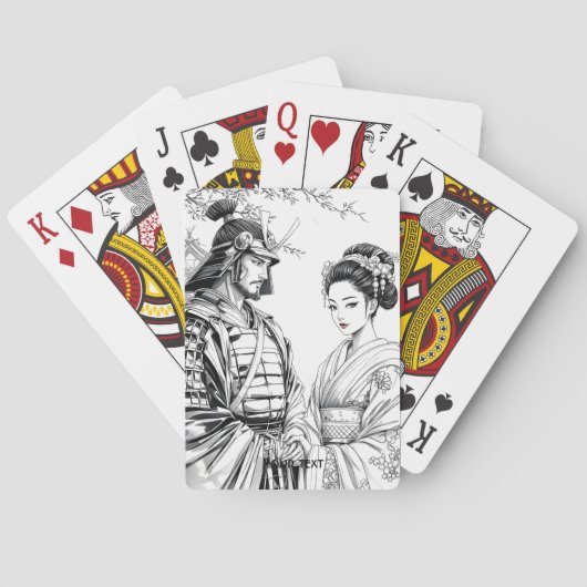 Fantasie Schattigee Samurai Geisha Pencil Pokerkaarten (Achterkant)