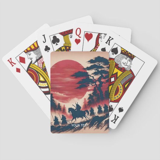 Fantasie Schattigee Samurai Sun Rising Pokerkaarten (Achterkant)
