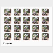 Fantasie Schattigee Schildpad Snail Speed Vierkante Sticker (Vel)