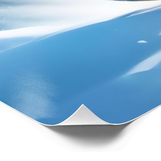 Fantasie Schattigee sneeuw luipaard hardlopen Perfect Poster (Hoek)