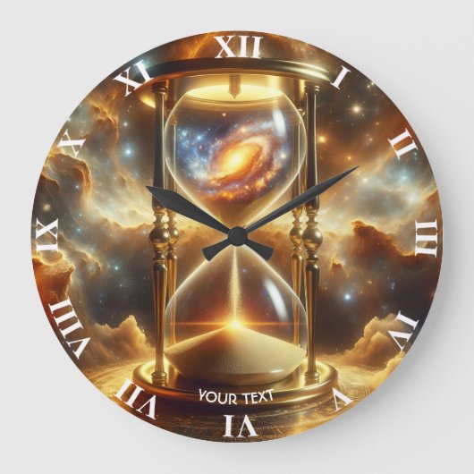 Fantasie Schattigee Space Glass Clock Grote Klok (Voorkant)