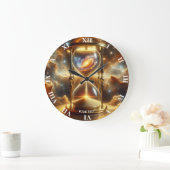 Fantasie Schattigee Space Glass Clock Grote Klok (Huis)