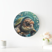 Fantasie Schattigee Turtle Zee Planten Grote Klok (Huis)