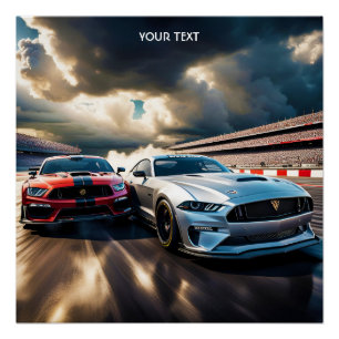 Fantasie Schattigee Vivid Cars Grote Race Perfect Poster