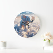 Fantasie Schattigee Vivid Cloud Elephant Sky Grote Klok (Huis)