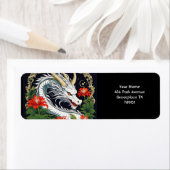 Fantasie Schattigee Vivid Dragon Flowers Bladeren Etiket (Insitu)