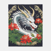 Fantasie Schattigee Vivid Dragon Flowers Bladeren Fleece Deken (Voorkant)