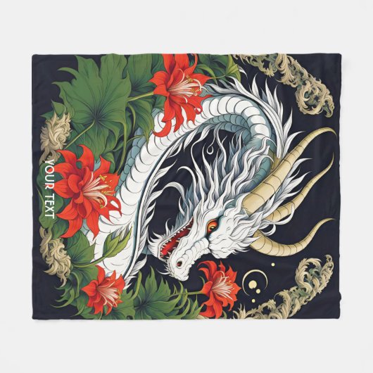 Fantasie Schattigee Vivid Dragon Flowers Bladeren Fleece Deken (Voorkant (Horizontaal))
