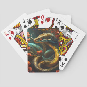 Fantasie Schattigee Vivid Flowers Mamba Serpent Pokerkaarten