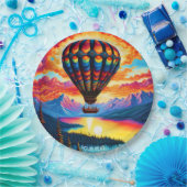 Fantasie Schattigee Vivid Hete Luchtballon Papieren Bordje (Feest)