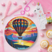Fantasie Schattigee Vivid Hete Luchtballon Papieren Bordje (Feest)