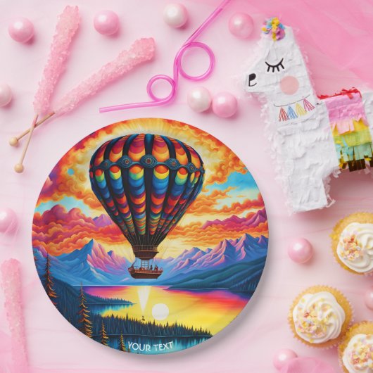 Fantasie Schattigee Vivid Hete Luchtballon Papieren Bordje (Feest)