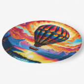 Fantasie Schattigee Vivid Hete Luchtballon Papieren Bordje (Gekanteld)