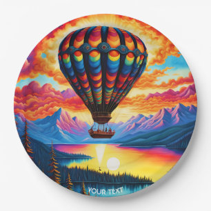 Fantasie Schattigee Vivid Hete Luchtballon Papieren Bordje