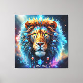 Fantasie Schattigee Vivid Lion Space Bubbles Canvas Afdruk (Voorkant)