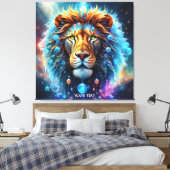Fantasie Schattigee Vivid Lion Space Bubbles Canvas Afdruk (Insitu (Slaapkamer))