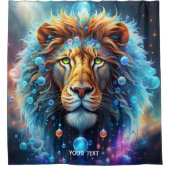 Fantasie Schattigee Vivid Lion Space Bubbles Douchegordijn (Voorkant)