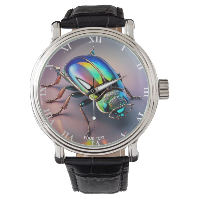 Fantasie Schattigee Vivid Opal Vibrant Kever Horloge (Voorkant)