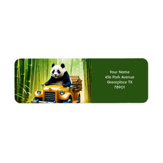 Fantasie Schattigee Vivid Panda Bamboe Auto Etiket (Voorkant)