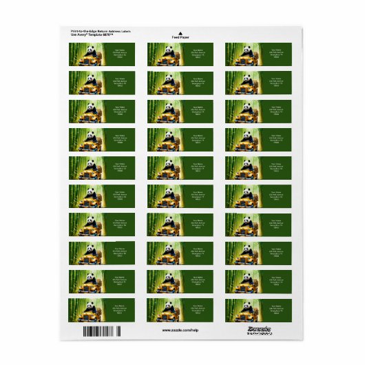 Fantasie Schattigee Vivid Panda Bamboe Auto Etiket (Full Sheet)