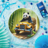 Fantasie Schattigee Vivid Panda Bamboe Auto Papieren Bordje (Feest)