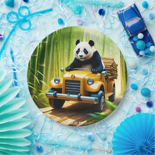 Fantasie Schattigee Vivid Panda Bamboe Auto Papieren Bordje (Feest)