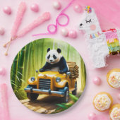 Fantasie Schattigee Vivid Panda Bamboe Auto Papieren Bordje (Feest)