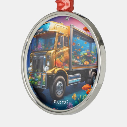 Fantasie Schattigee Vivid Truck Aquarium Vis Metalen Ornament (Links)