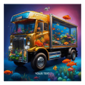 Fantasie Schattigee Vivid Truck Aquarium Vis Perfect Poster (Voorkant)
