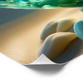 Fantasie Schattigee Vivid Turtle Zee Waves Perfect Poster (Hoek)