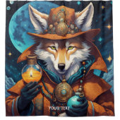 Fantasie Schattigee Vivid Wolf Wizard Potions Douchegordijn (Voorkant)