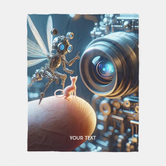 Fantasie Schattigee Vliegrobot Vinger Fleece Deken (Voorkant)