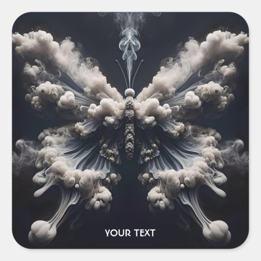 Fantasie Schattigee vlinder rook beklimming Vierkante Sticker (Voorkant)