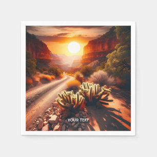 Fantasie Schattigee zon woestijn zonsondergang Servet