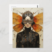 Fantasie Scifi Insect Vrouw Briefkaart (Voorkant / Achterkant)