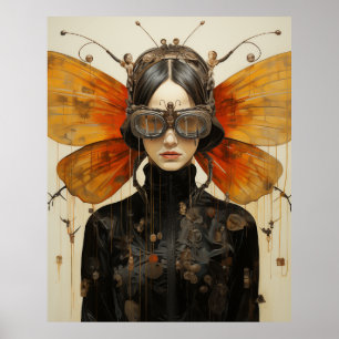 Fantasie Scifi Insect Vrouw Poster