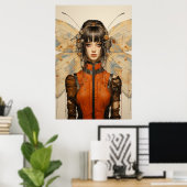 Fantasie Scifi Insecte Vrouw Vlinder Vleugels Poster (Thuiskantoor)