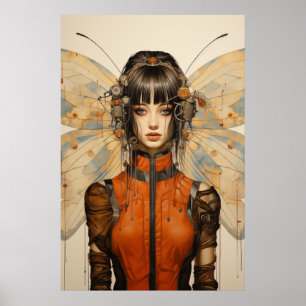 Fantasie Scifi Insecte Vrouw Vlinder Vleugels Poster