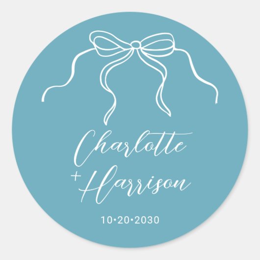 Fantasie Script Boog Grens Huwelijk Ronde Sticker (Voorkant)