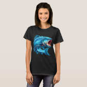 fantasie springende vis met water t-shirt (Voorkant volledig)