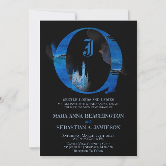 *~* Fantasie Sprookjeskasteel Middeleeuwse Trouwda Kaart (Voorkant)